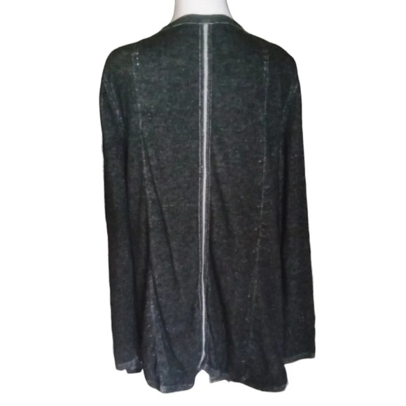 Eileen Fisher Organic Cotton Tencel Blend Washed Black Relaxed Fit Sweater Large - Picture 6 of 8